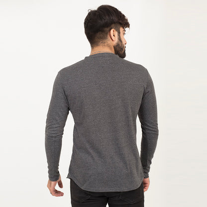 Long Sleeves Kurti Style Plain Tees For Men