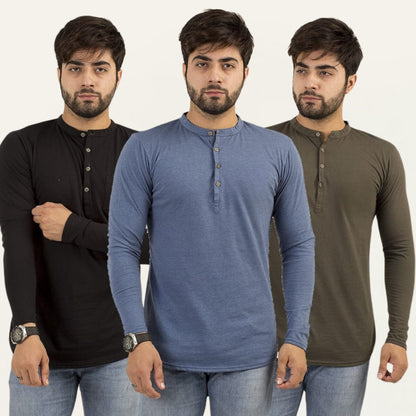 Pack Of 3 Kurti Style Tees For Men