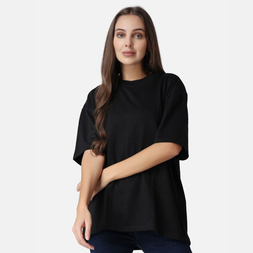 Drop Shoulder Basic Short Sleeves T-shirt For Women - Ruku Garments