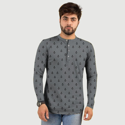 Long Sleeves Kurti Style All Over Printed Tees