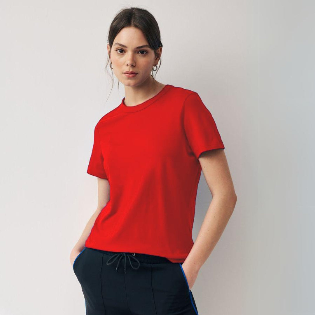 Short Sleeves Plain T-shirt For Women