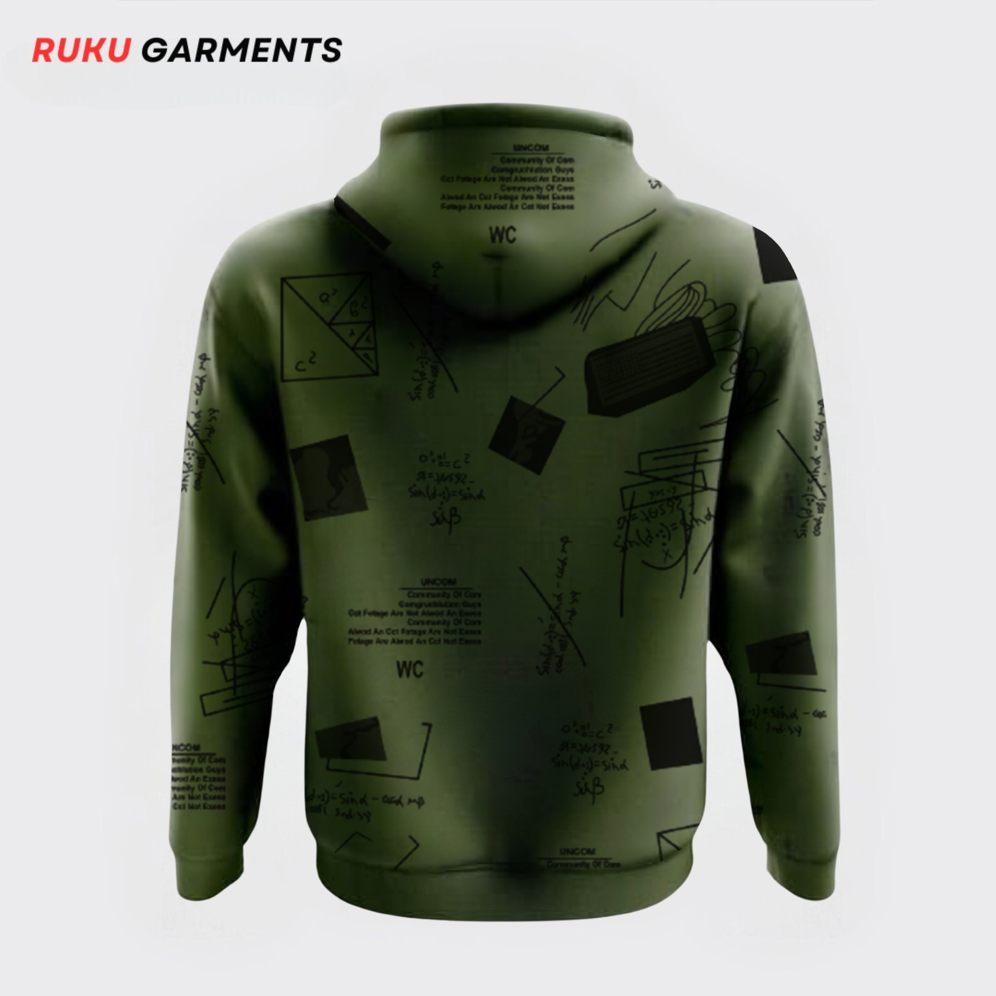 Hoodies Allover Printed Trendy for Men and Women - Ruku Garments