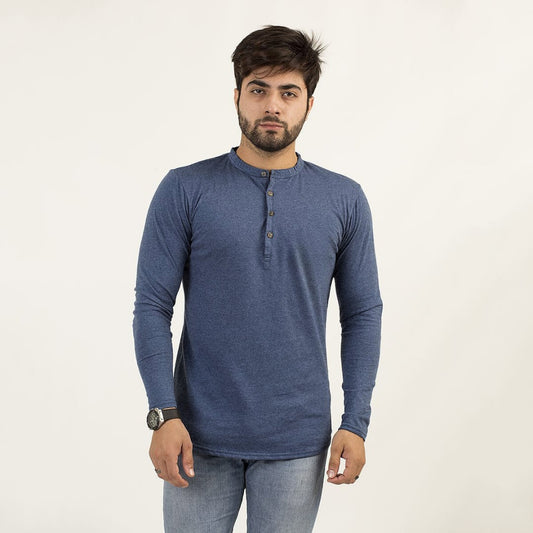 Long Sleeves Kurti Style Plain Tees For Men