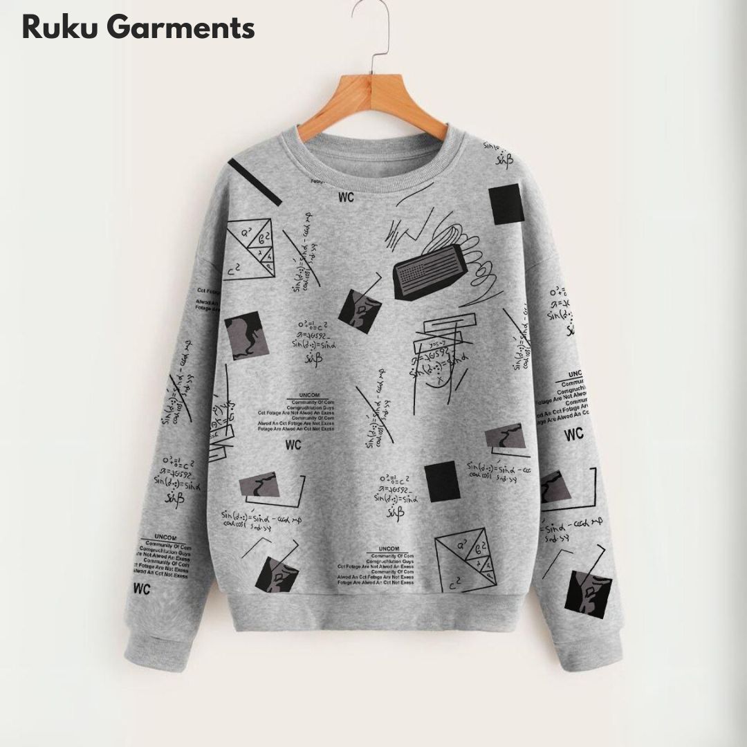 Sweatshirts Jersey With All Over Printed for Men and Women - Ruku Garments