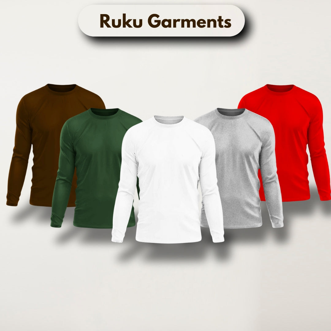 Pack Of 5 Multicolor Cotton Plain Tees