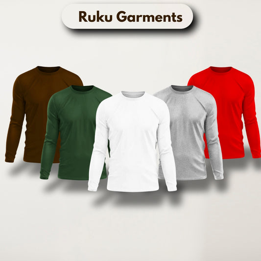 Pack Of 5 Multicolor Cotton Plain Tees